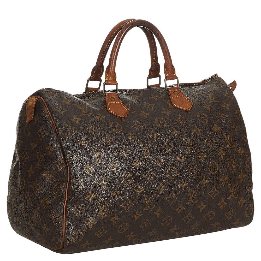 

Louis Vuitton Brown Monogram Canvas Speedy 35 Top Handle Bag