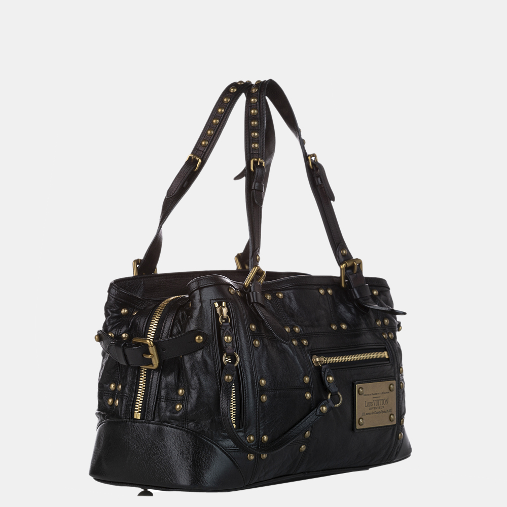 

Louis Vuitton Black Calf Leather Riveting Shoulder Bag