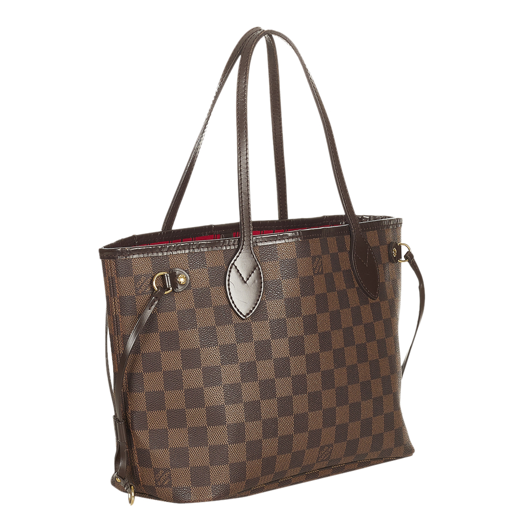 

Louis Vuitton Damier Ebene Canvas Neverfull PM Bag, Brown