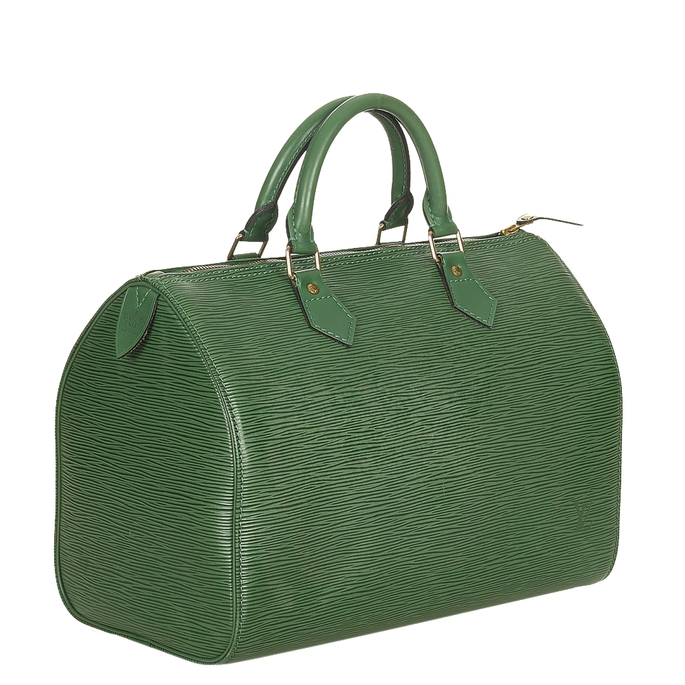 

Louis Vuitton Green Epi Leather Speedy 30 Satchel Bag