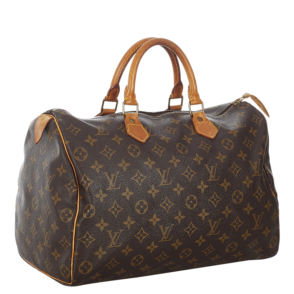 

Louis Vuitton Brown Monogram Canvas Speedy 35 Top Handle Bag
