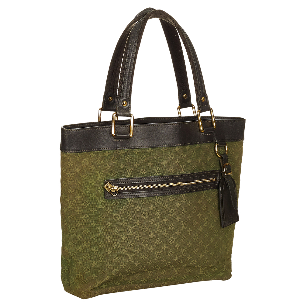 

Louis Vuitton Green Monogram Mini Lin Canvas Lucille GM Bag