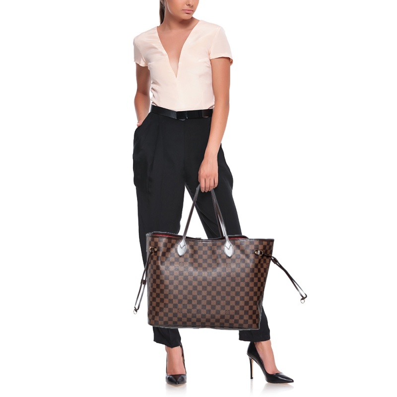 

Louis Vuitton Damier Ebene Canvas And Leather Neverfull GM Bag, Brown