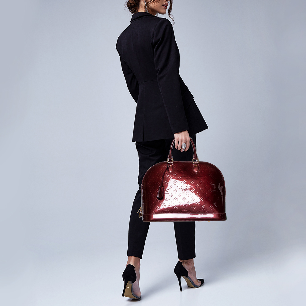

Louis Vuitton Griotte Monogram Vernis Alma GM Bag, Red