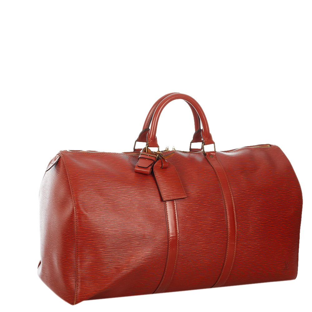 

Louis Vuitton Brown Epi Leather Keepall 50 Duffel Bag