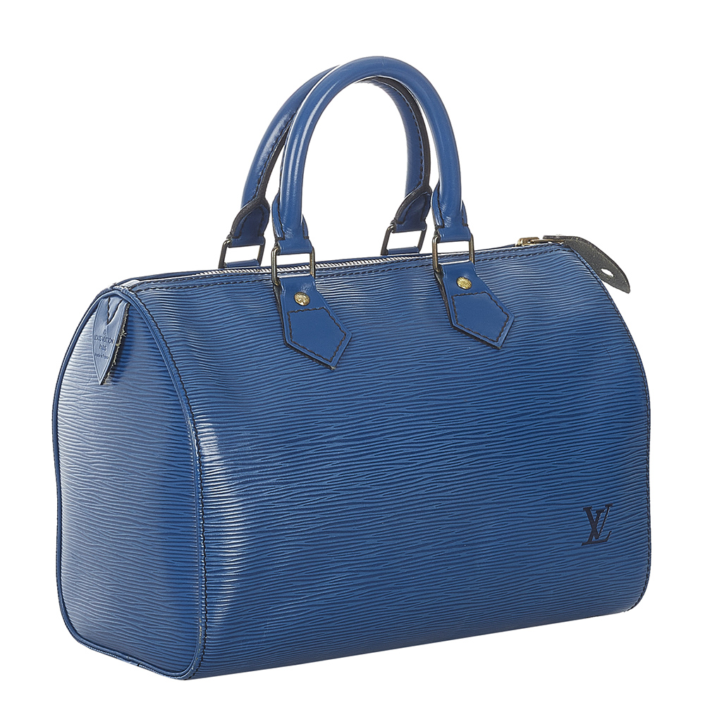 

Louis Vuitton Blue Epi Leather Speedy 25 Satchel Bag