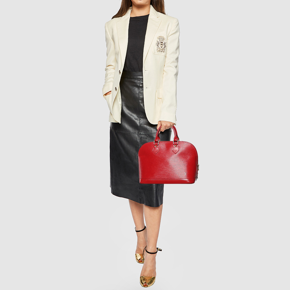 

Louis Vuitton Red Epi Leather Alma PM Bag