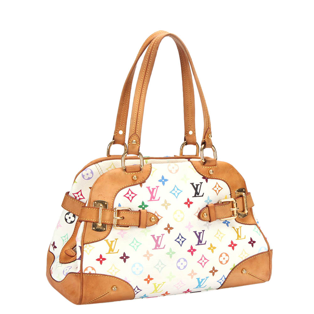 

Louis Vuitton White Monogram Multicolore Canvas Claudia Bag, Beige