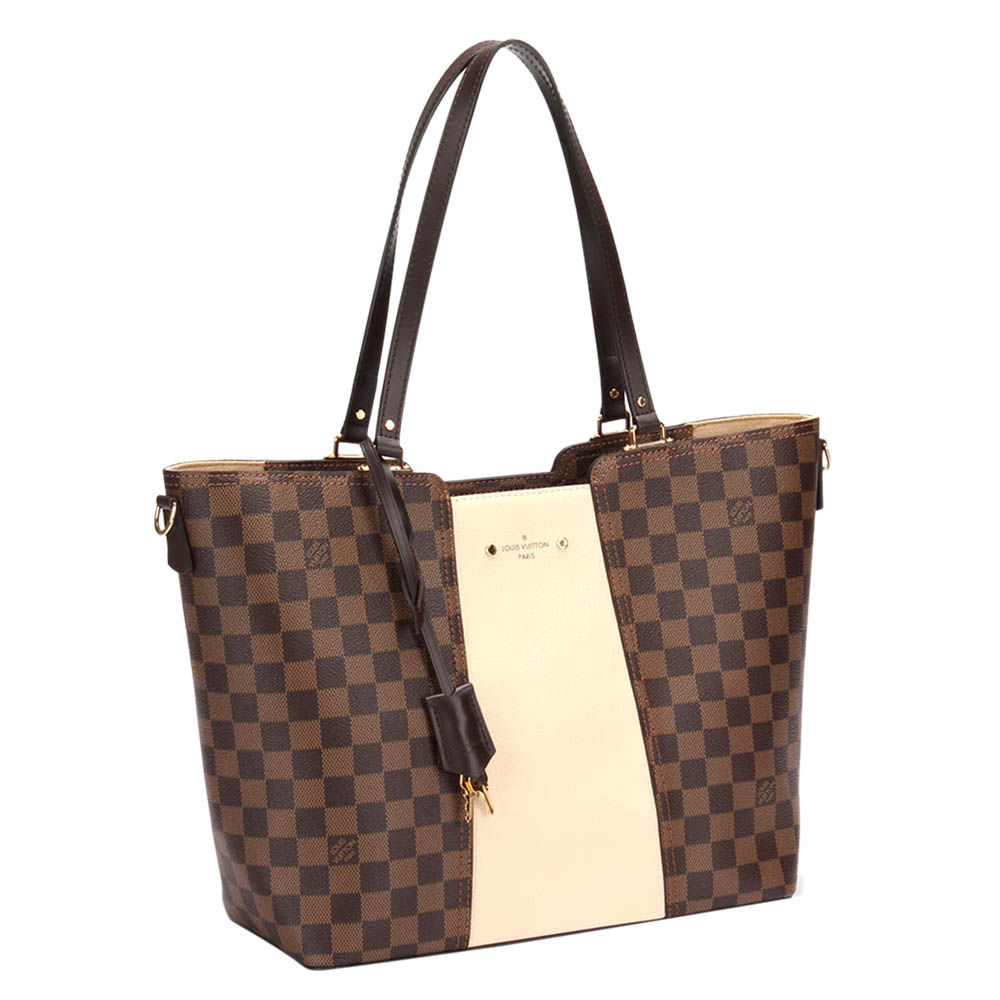 

Louis Vuitton Damier Ebene Canvas Jersey Tote Bag, Brown