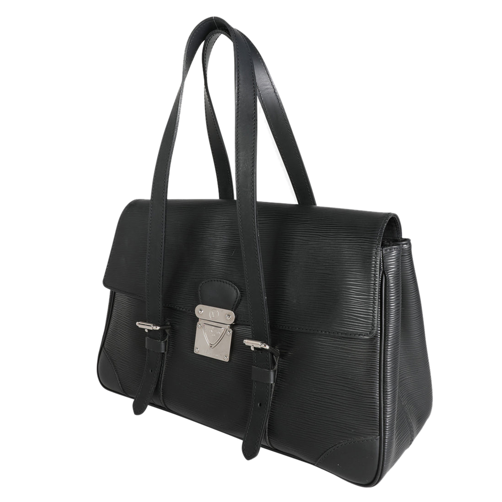 

Louis Vuitton Black Epi Leather Segur MM Satchel Bag