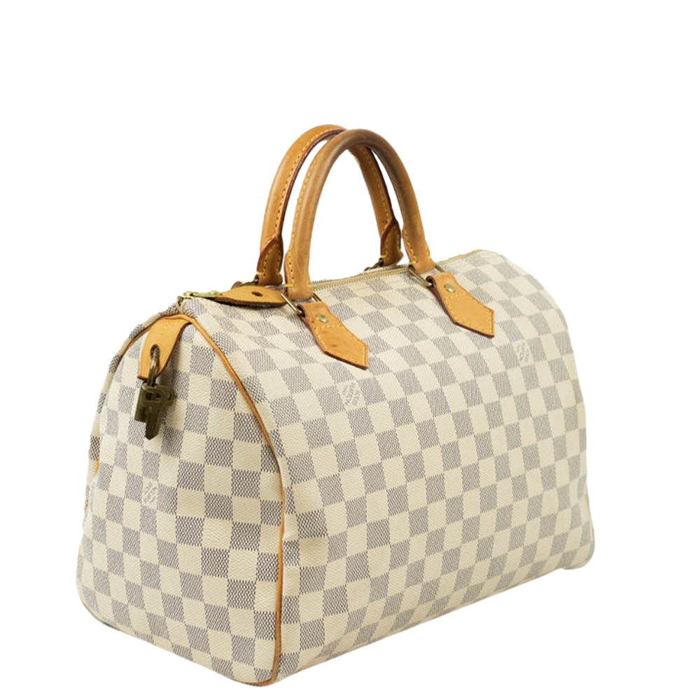 

Louis Vuitton White Damier Azur Coated Canvas Speedy 30 Top Handle Bag