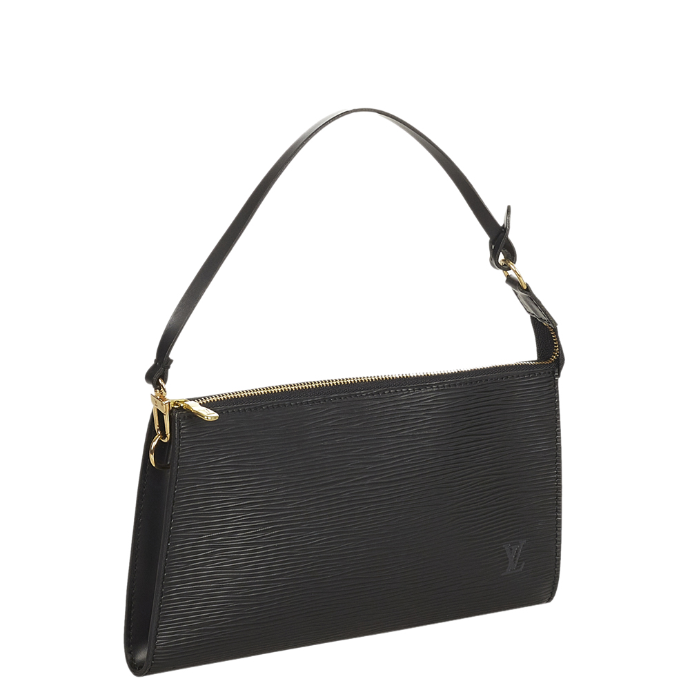 

Louis Vuitton Black Epi Leather Pochette Accessoires Bag
