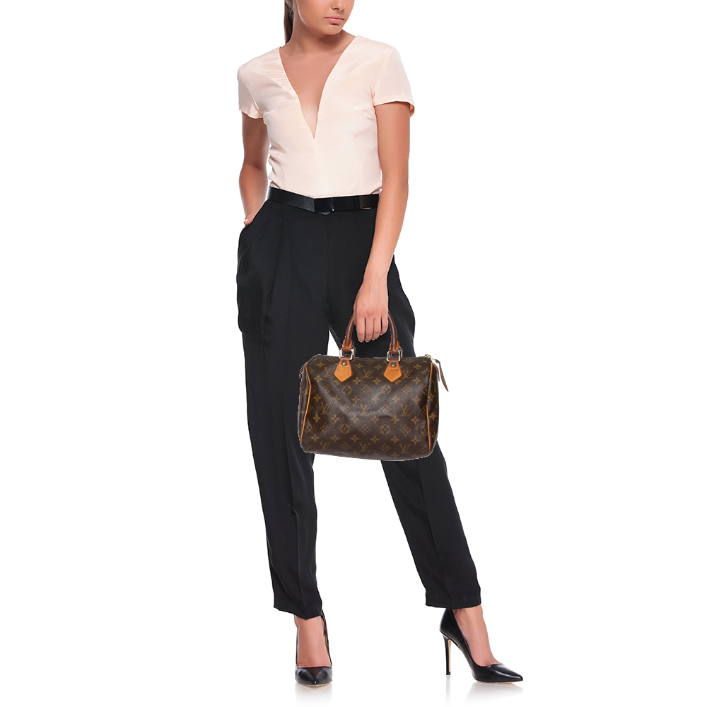 

Louis Vuitton Monogram Canvas and Leather Speedy 25 Bag, Brown