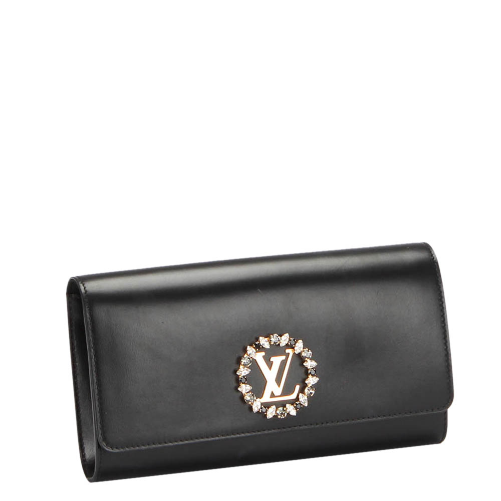 

Louis Vuitton Black Leather Swarovski Louise Clutch