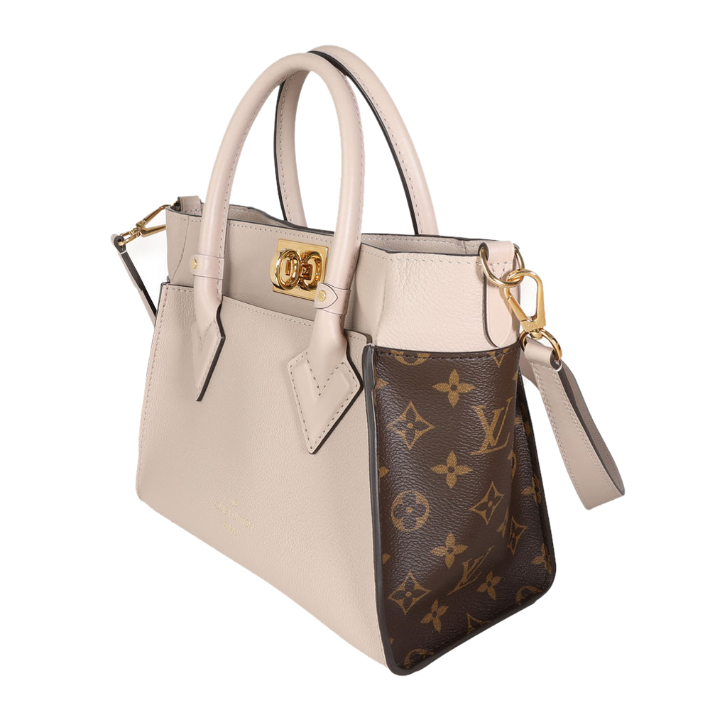 

Louis Vuitton Greige Monogram Canvas Leather On My Side Tote PM Bag, Multicolor