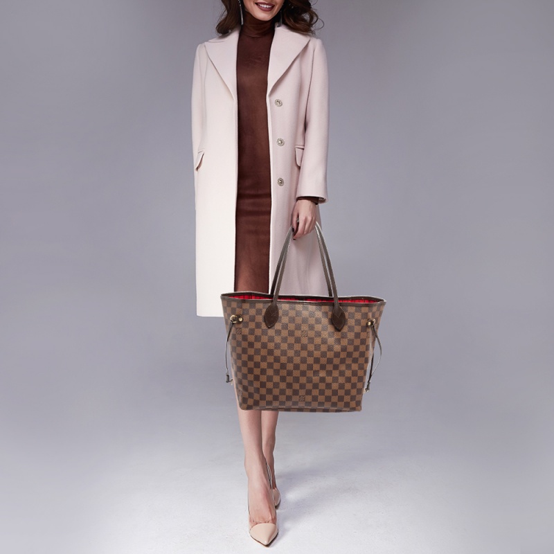 

Louis Vuitton Damier Ebene Canvas Neverfull MM Bag, Brown