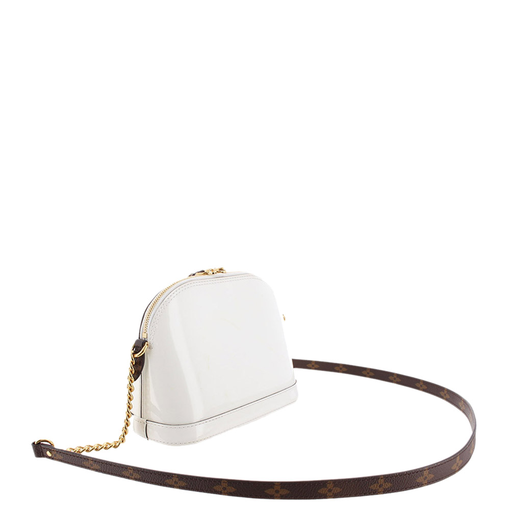 

Louis Vuitton White Monogram Vernis Miroir Alma Bag