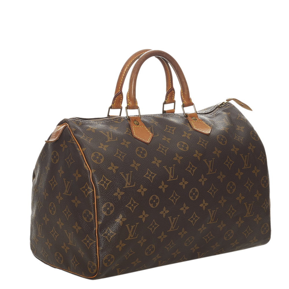

Louis Vuitton Brown Monogram Canvas Speedy 35 Top Handle Bag