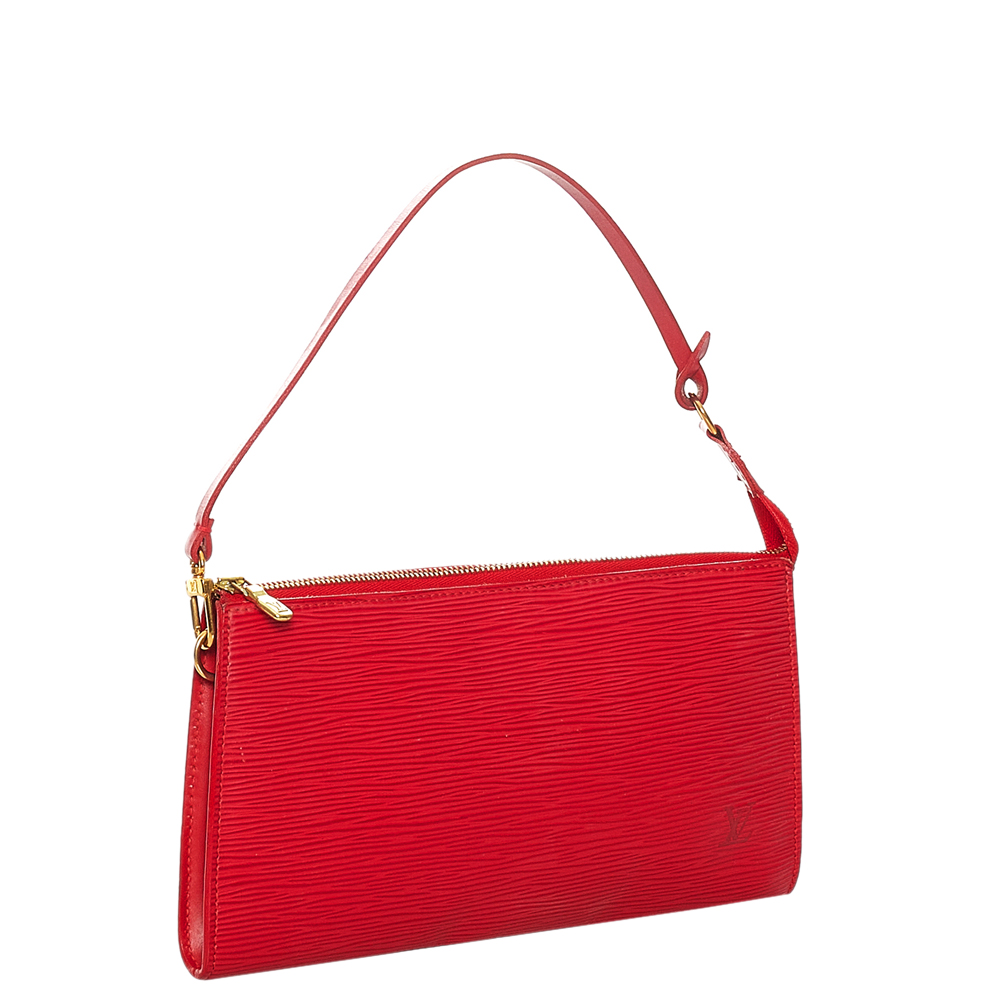 

Louis Vuitton Red Epi Leather Pochette Accessoires Bag