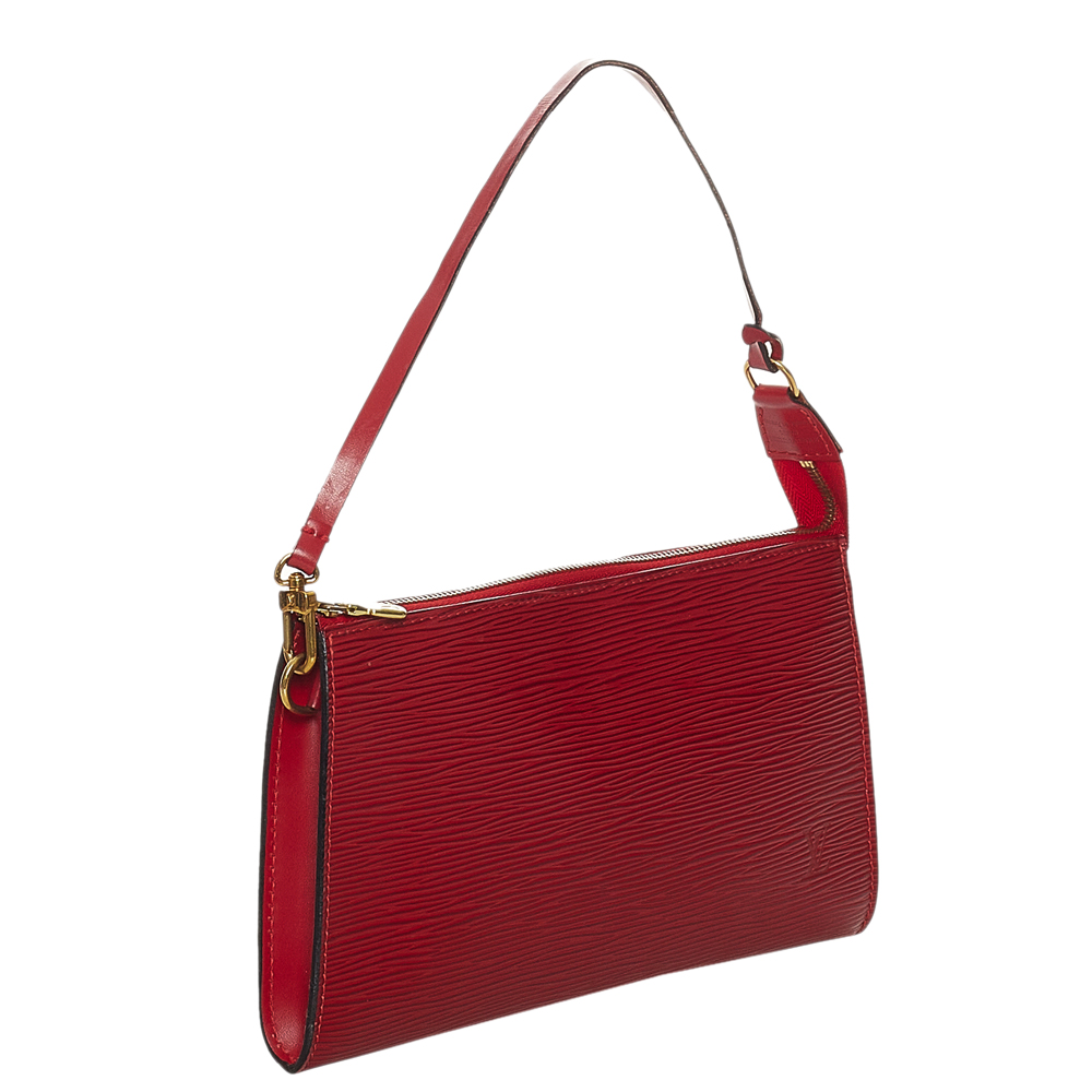 

Louis Vuitton Red Epi Leather Pochette Accessoires Bag
