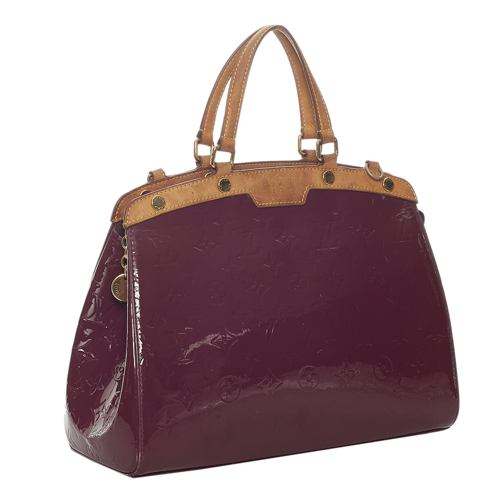 

Louis Vuitton Purple Monogram Vernis Brea MM Bag, Brown