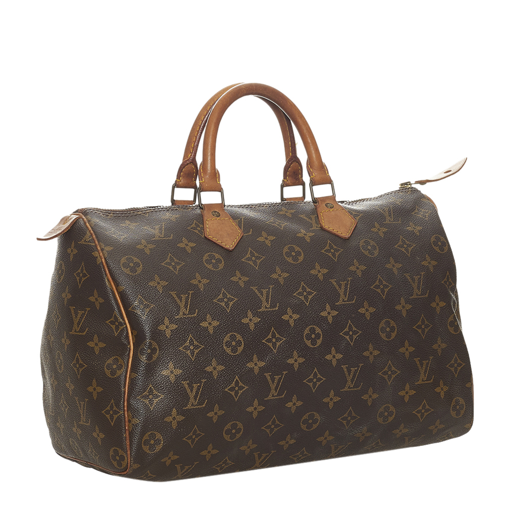 

Louis Vuitton Brown Monogram Canvas Speedy 35 Top Handle Bag