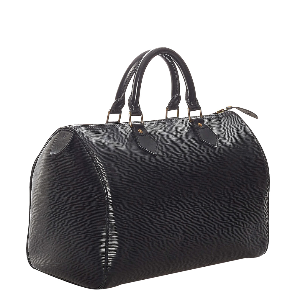 

Louis Vuitton Black Epi Leather Speedy 30 Satchel Bag
