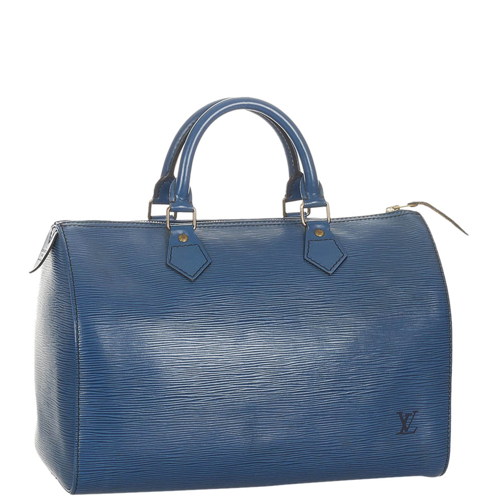 

Louis Vuitton Blue Epi Leather Speedy 30 Bag