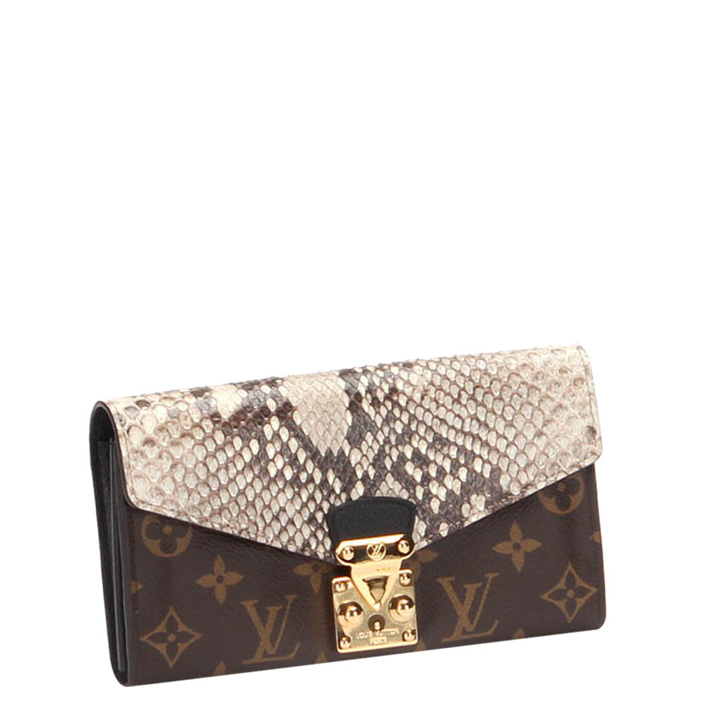 

Louis Vuitton Brown Python Leather and Monogram Canvas Pallas Wallet