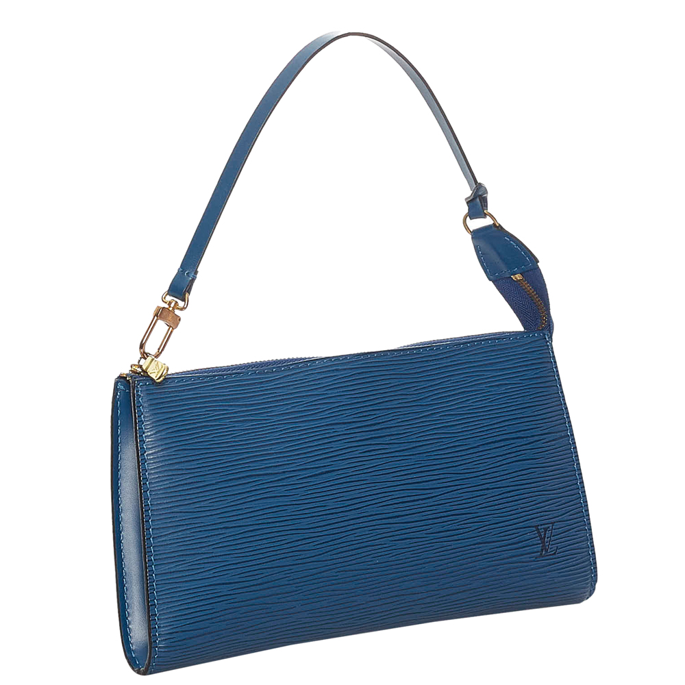 

Louis Vuitton Blue Epi Leather Pochette Accessoires Bag
