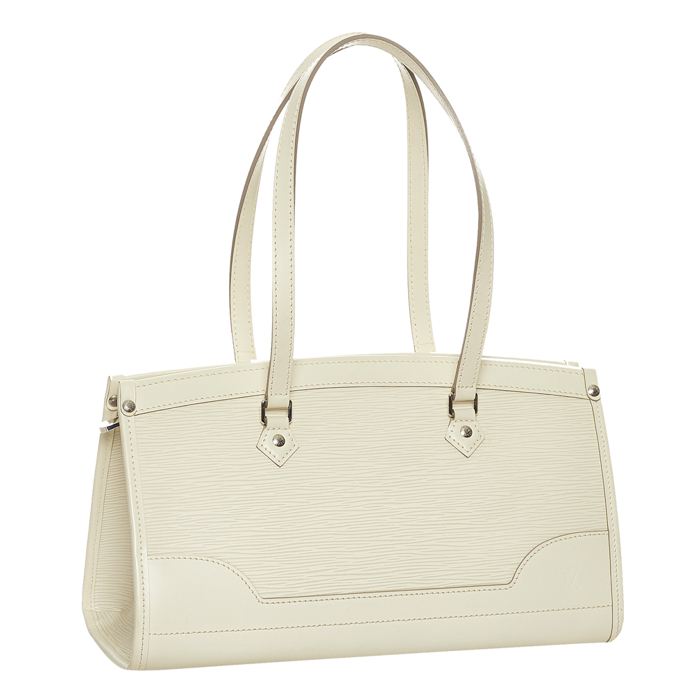 

Louis Vuitton White Epi Leather Madeleine PM Satchel Bag