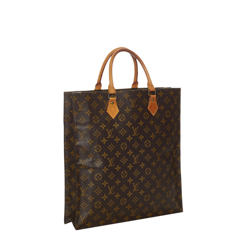 

Louis Vuitton Monogram Canvas Sac Plat Bag, Brown