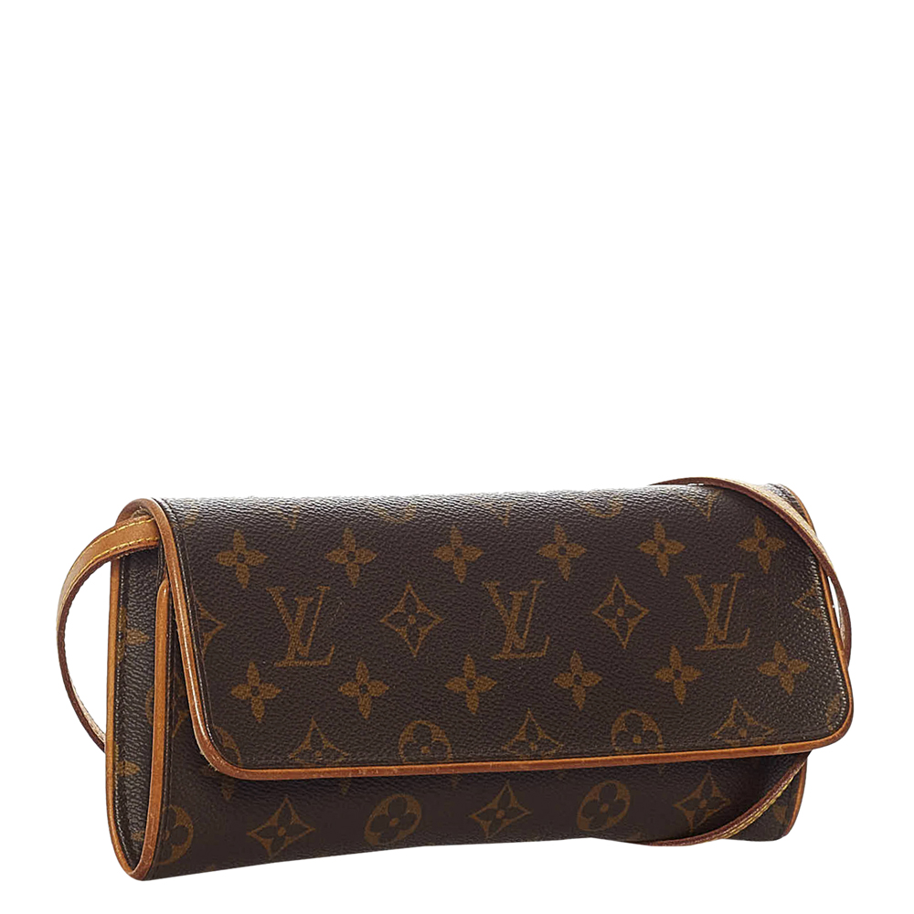 

Louis Vuitton Monogram Canvas Pochette Twin GM Bag, Brown