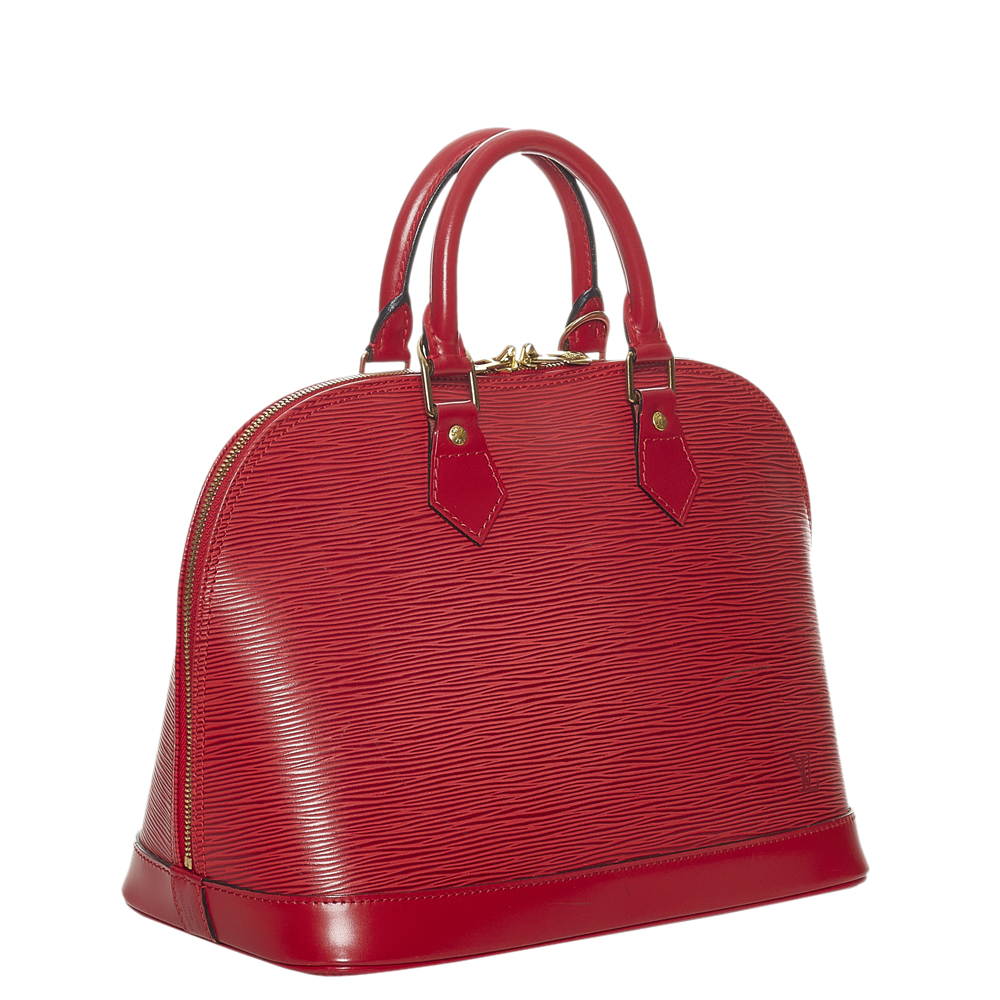 

Louis Vuitton Red Epi Leather Alma PM Bag