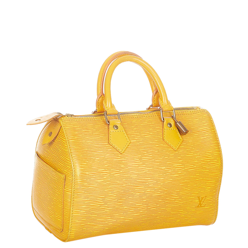 

Louis Vuitton Yellow Epi Leather Speedy 25 Bag