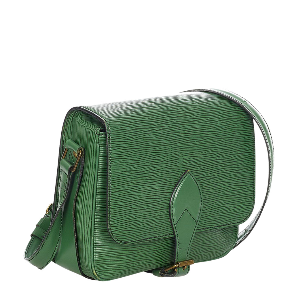 

Louis Vuitton Green Epi Leather Cartouchiere MM Bag