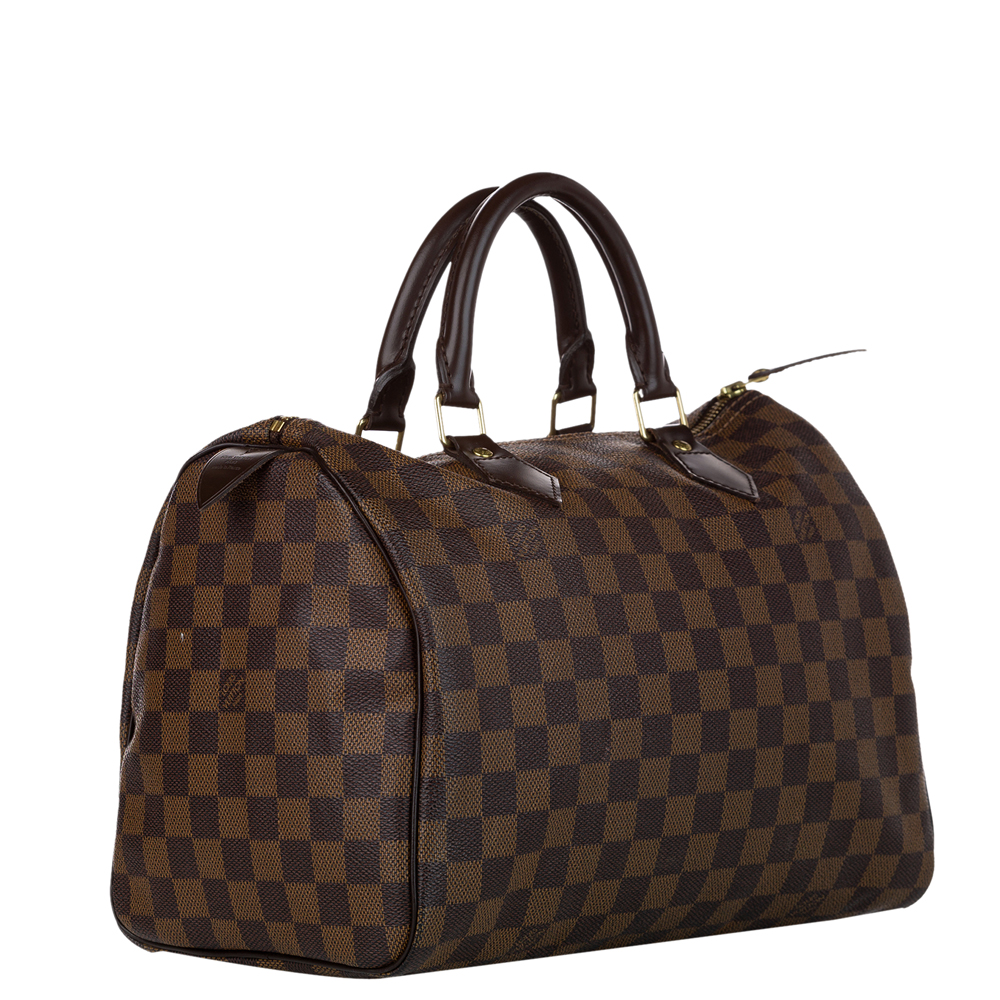 

Louis Vuitton Brown Damier Ebene Canvas Speedy 30 Top Handle Bag