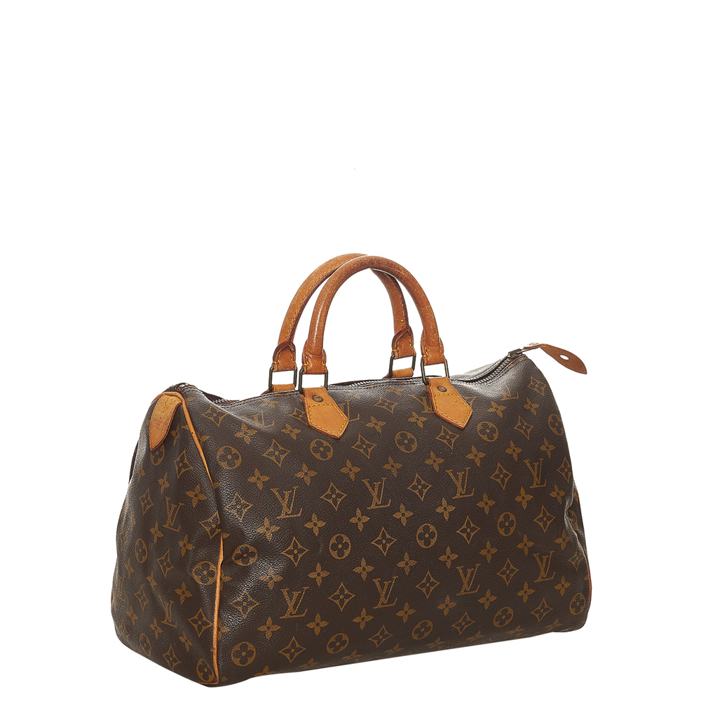 

Louis Vuitton Brown Monogram Canvas Speedy 35 Top Handle Bag