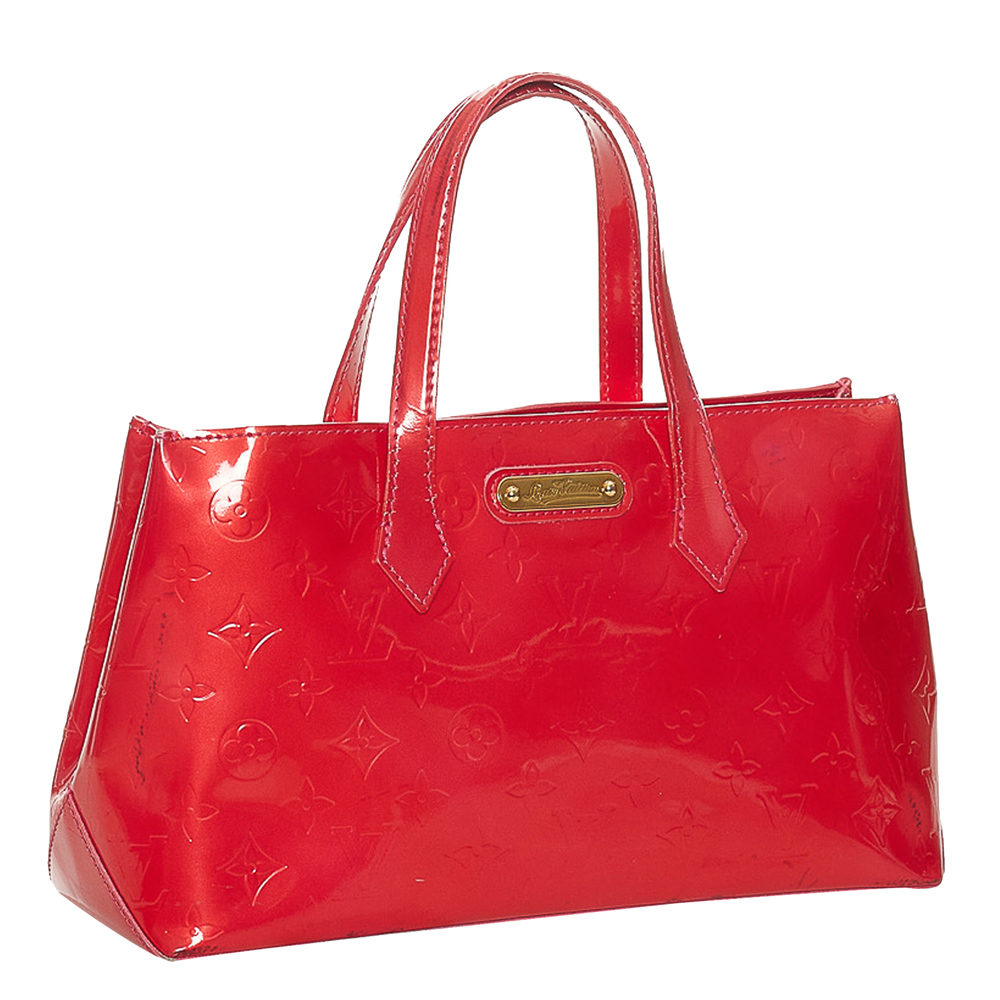 

Louis Vuitton Red Vernis Leather Wilshire PM Satchel Bag