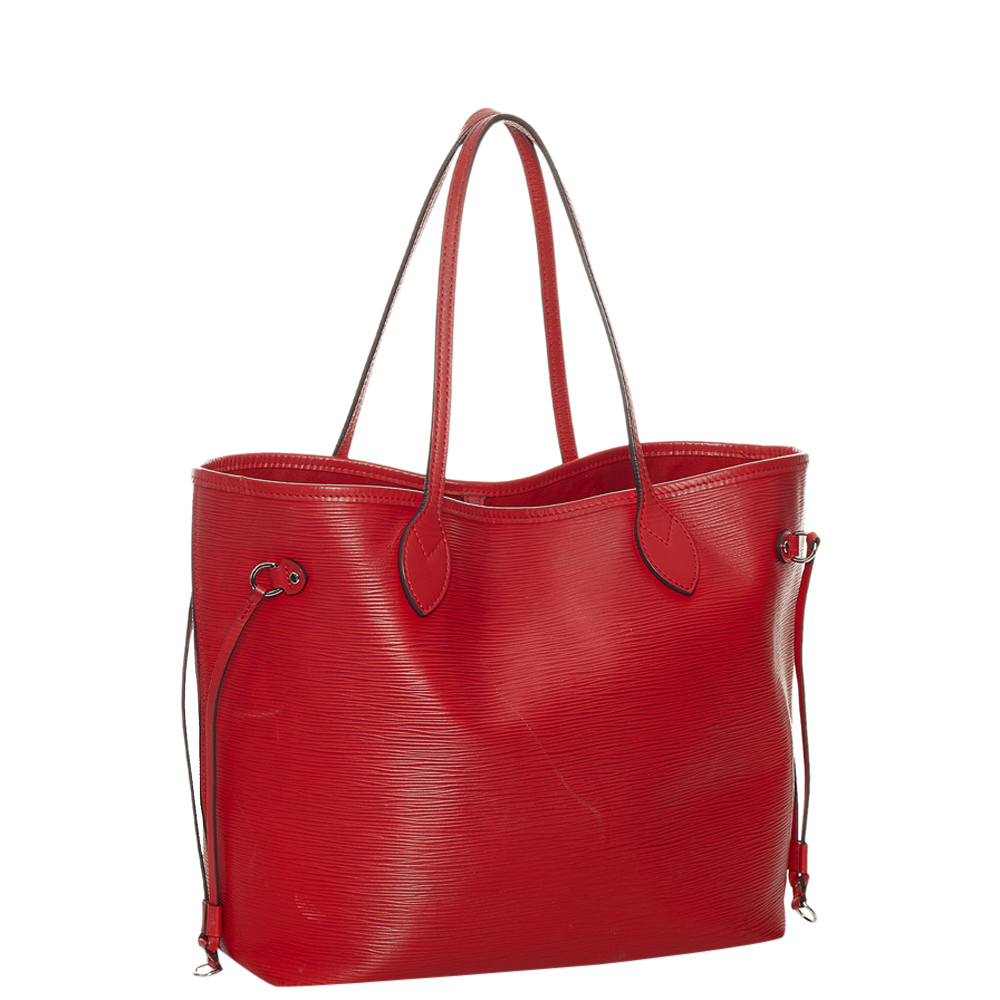 

Louis Vuitton Red Epi Leather Neverfull MM Bag