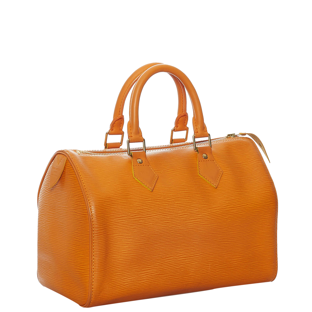 

Louis Vuitton Orange Epi Leather Speedy 25 Satchel Bag