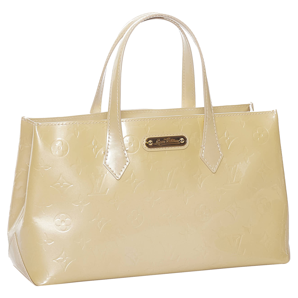

Louis Vuitton White Vernis Leather Wilshire PM Satchel Bag