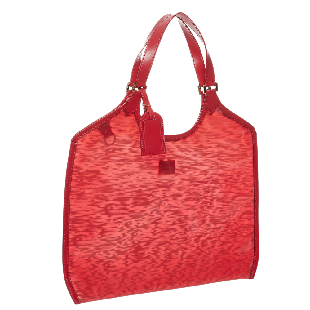 

Louis Vuitton Red Plastic Vinyl Plage Baia Tote Bag