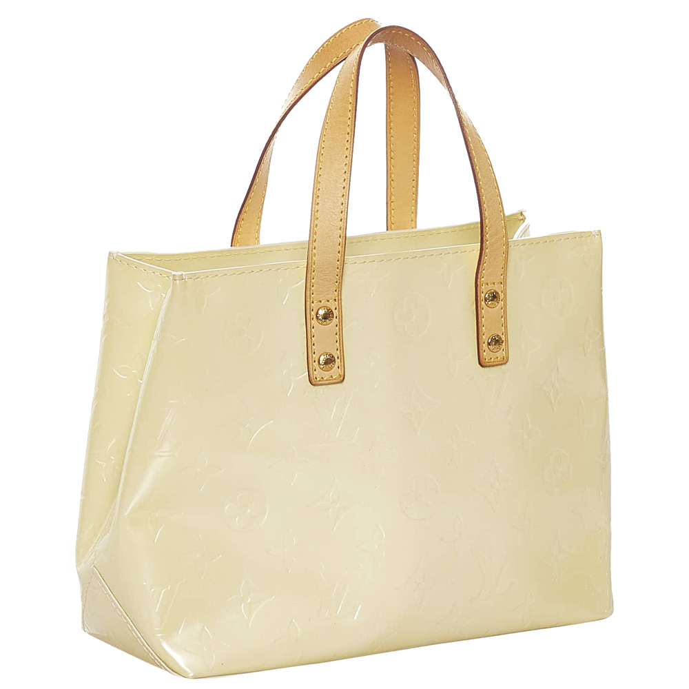 

Louis Vuitton White Vernis Leather Reade PM Tote Bag
