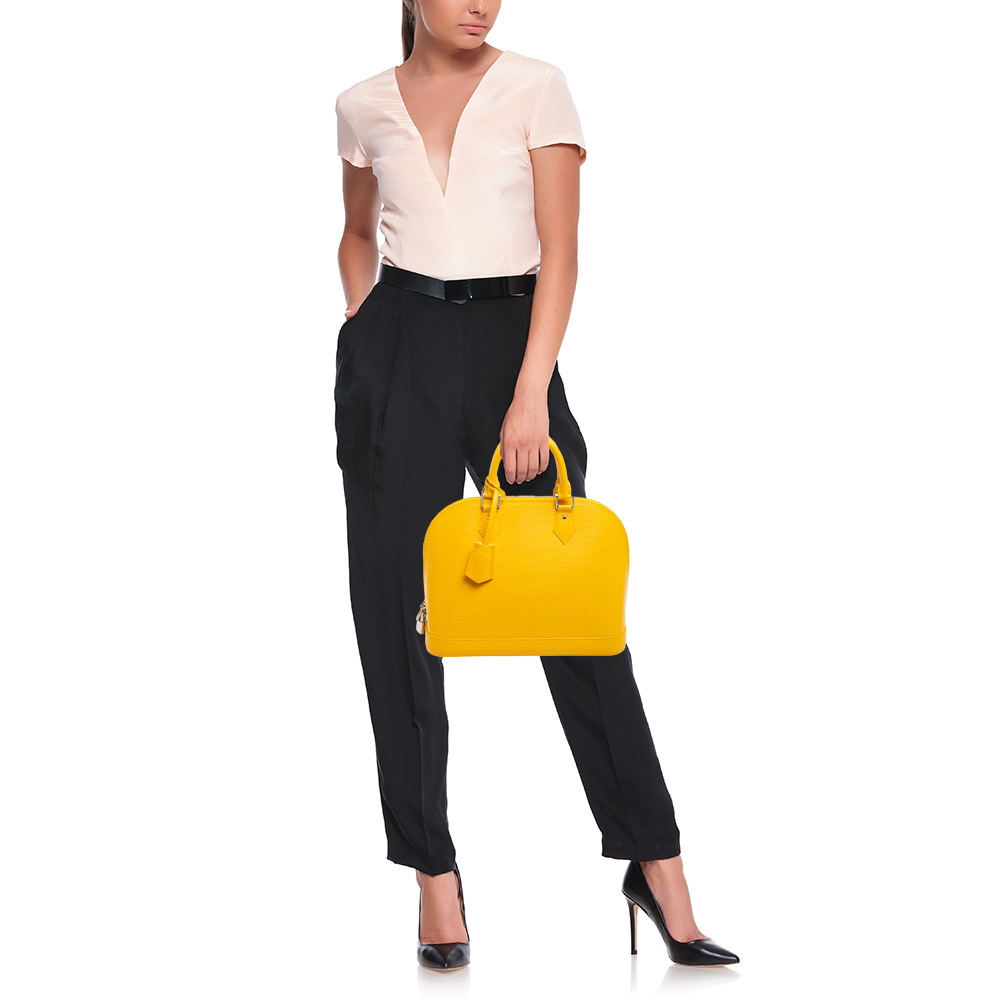 

Louis Vuitton Citron Epi Leather Alma PM Bag, Yellow