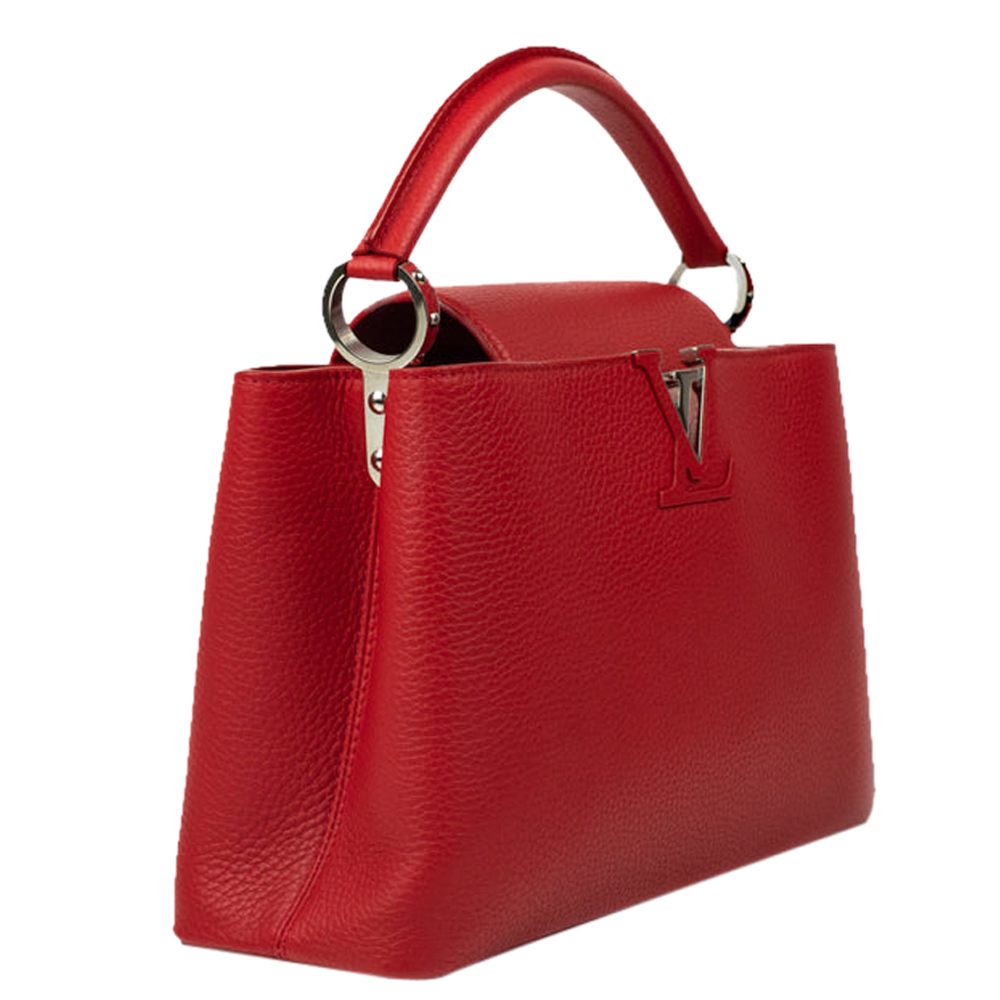 

Louis Vuitton Red Taurillon Leather Capucines Top Handle Bag