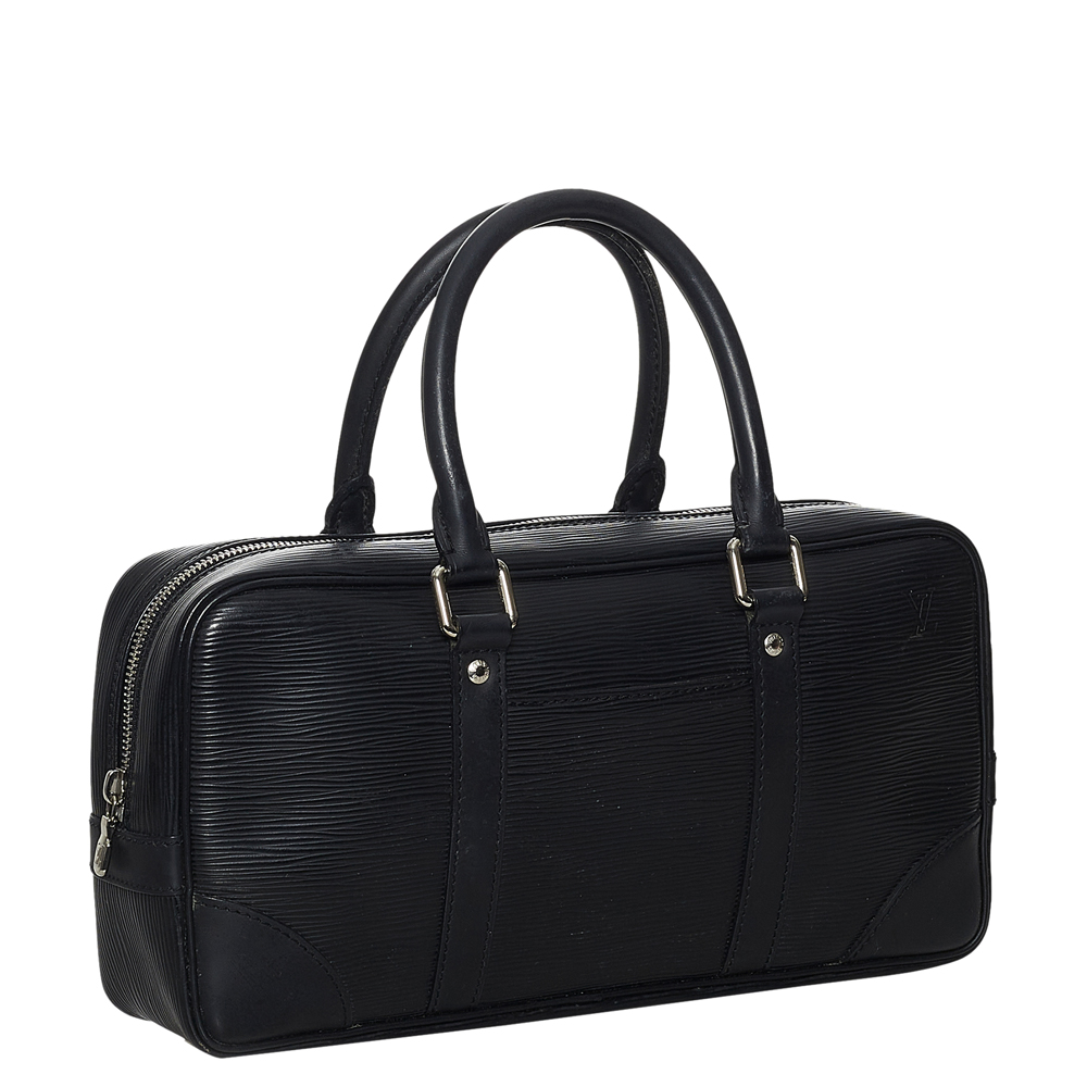 

Louis Vuitton Black Epi Leather Vivienne Long MM Top Handle Bag