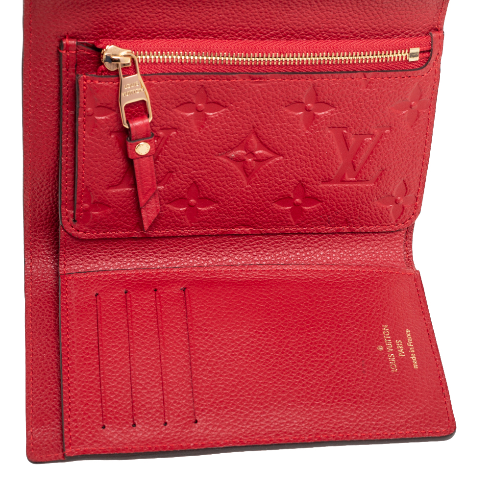 

Louis Vuitton Cherry Monogram Empreinte Leather Curieuse Wallet, Red