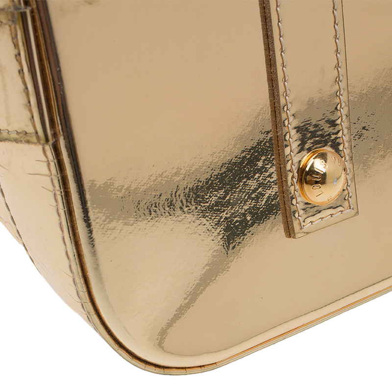 Louis Vuitton Alma MM Handbag Purse Gold Monogram Miroir M93624 MI4078  67545