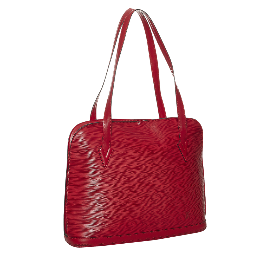 

Louis Vuitton Red Epi Leather Lussac Tote Bag